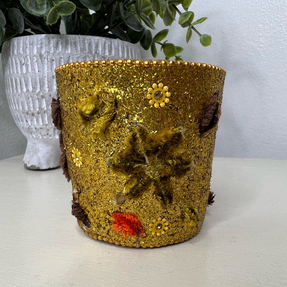Brand New- Gold Sparkle Votive Candleholder and Votive